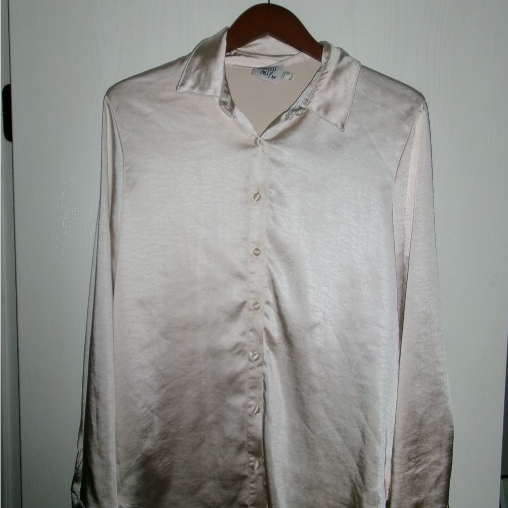 Princess Polly Satin Blouse in Cream
